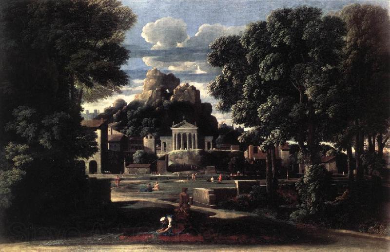 Nicolas Poussin Landscape with Gathering of the Ashes of Phocion by his Widow Norge oil painting art